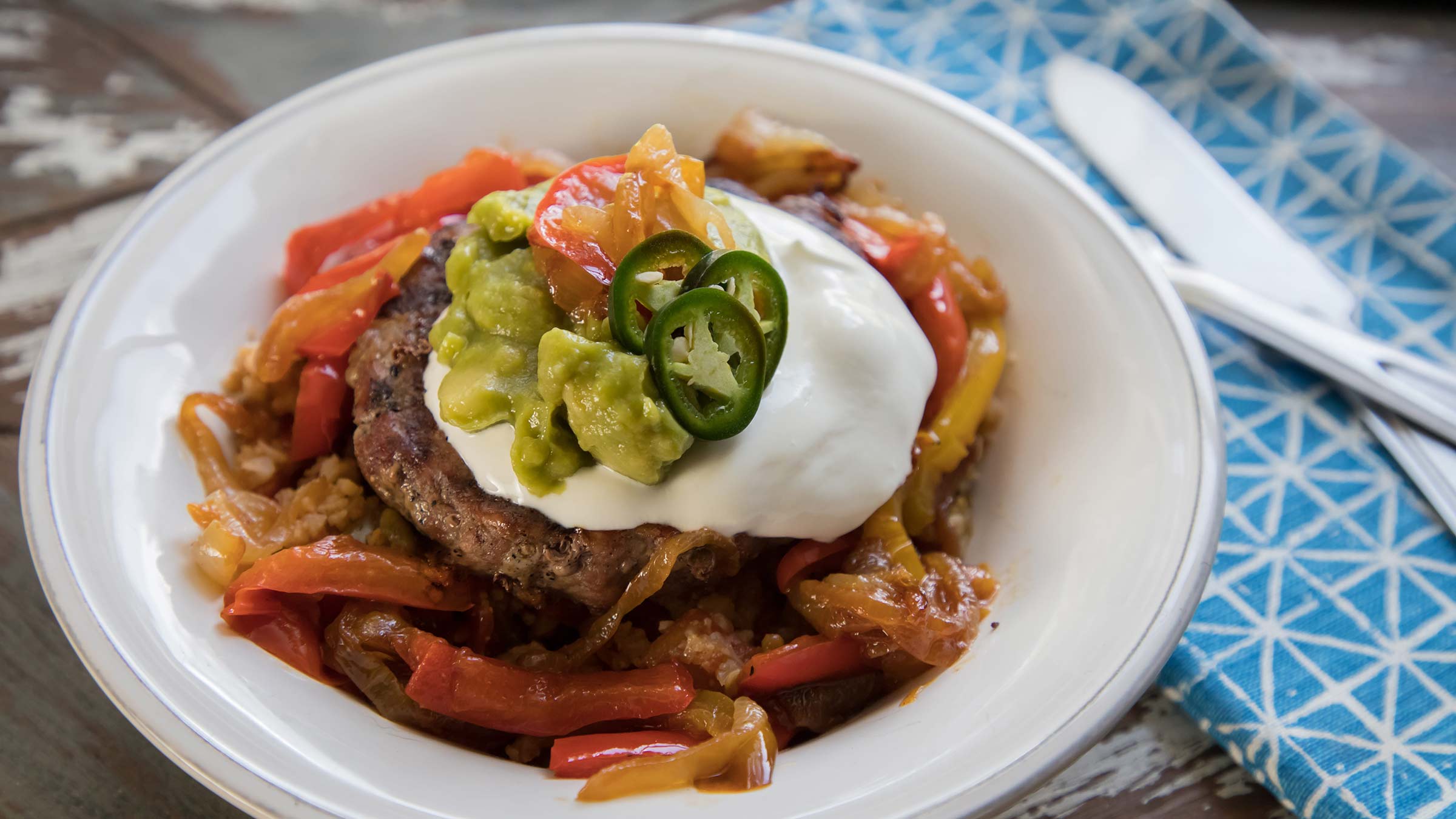 Fajita Steak Burger Bowl